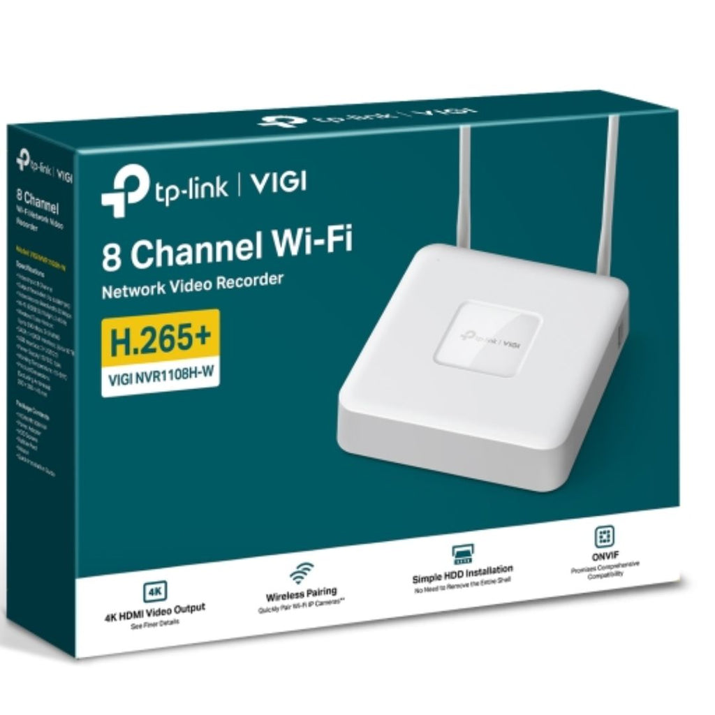 TP-Link VIGI NVR1108H-W 8 Channel Wi-Fi Network Video Recorder, 4K HDMI Output、16MP Decoding Capacity、RX/TX-80Mbps/60Mbps、8-Channel Simultaneous - Image 1
