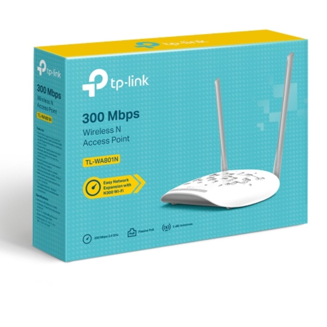 TP-Link TL-WA801N 300Mbps Wireless N Access Point, Multiple Operation Modes, WPA2, Included Passive POE Injector - Image 1