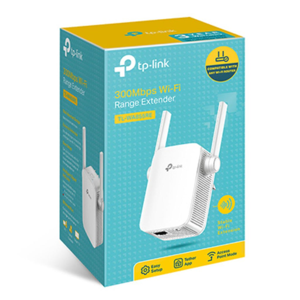 TP-Link TL-WA855RE N300 300Mbps Wi-Fi Range Extender Repeater Access Point 1Gpbs LAN 802.11bgn 2xExternal Antennas Mini Size MIMO Tech Tether App - Image 1