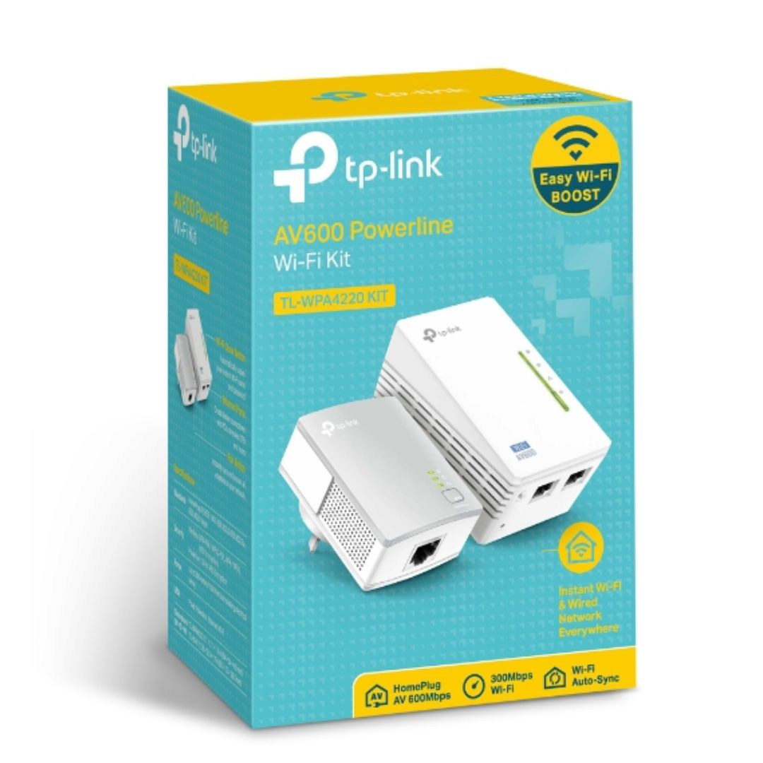 TP-Link TL-WPA4220 KIT 300Mbps AV600 Wi-Fi Powerline Extender Starter Kit 600Mbps HomePlug AV 300Mbps Wireless 2x100Mbps LAN 2.4GHz 802.11bgn 300m ran - Image 5