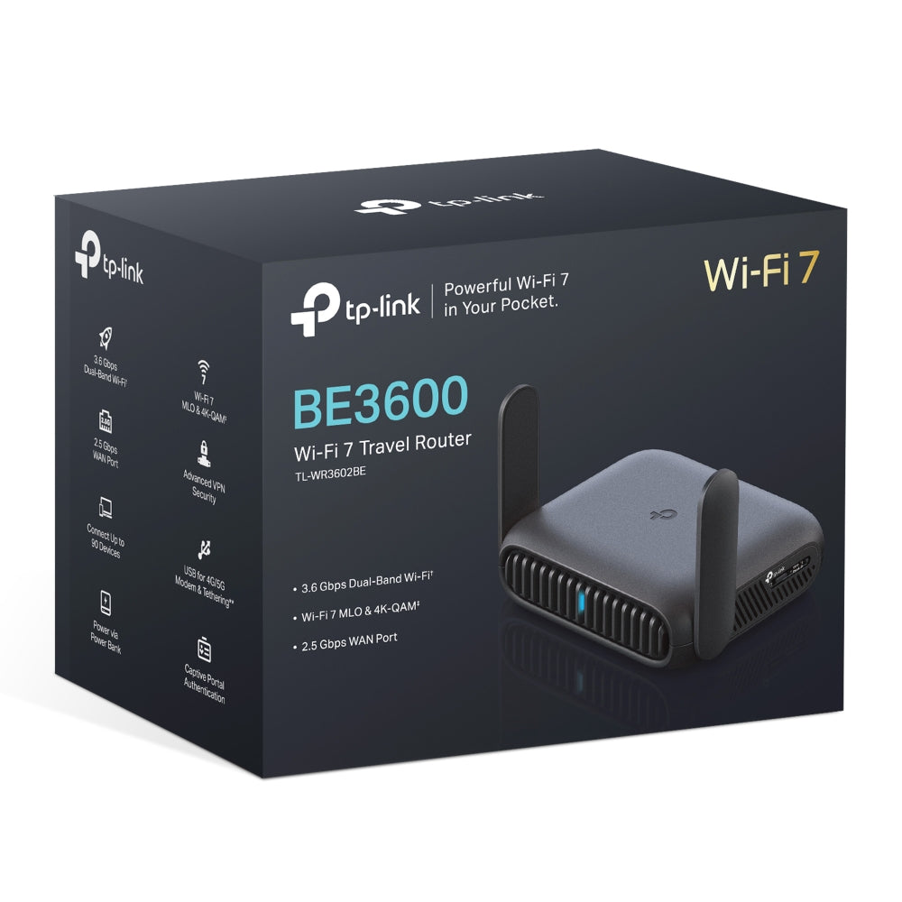 TP-Link TL-WR3602BE BE3600 Dual-Band Wi-Fi 7 Portable Travel Router 688 Mbps at 2.4 GHz at + 2882 Mbps at 5GHz, 2.5G Multi-Gig Connectivity - Image 5