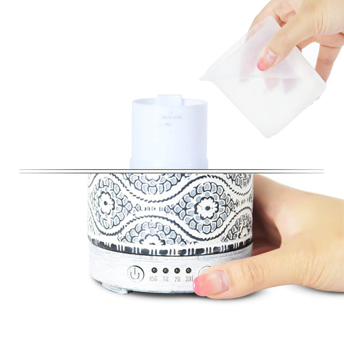 (LS) mbeat® activiva Metal Essential Oil and Aroma Diffuser-Vintage White -100ml Built-in 7 LED colour changing Auto stop misting Product - Image 2