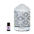 mbeat® activiva Metal Essential Oil and Aroma Diffuser-Vintage White -100ml Built-in 7 LED colour changing Auto stop misting Product - Image 1