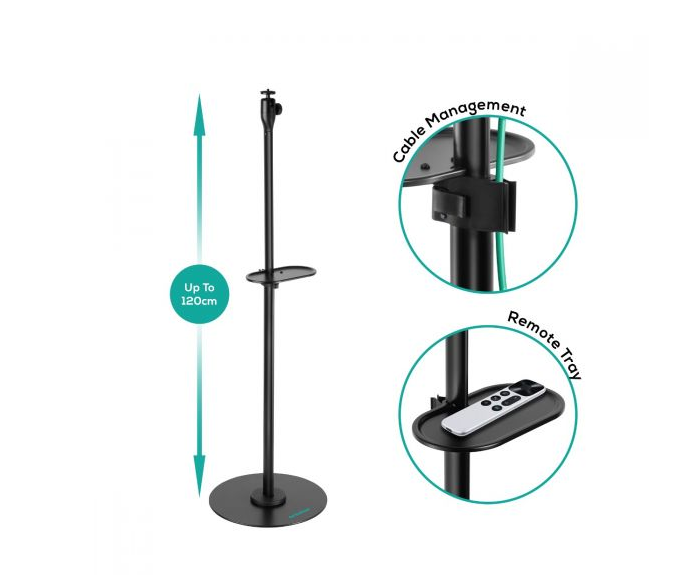 (LS) mbeat® activiva Universal Mini Projector Floor Stand offers 360° rotation, adjustable height, and universal compatibility - Image 3