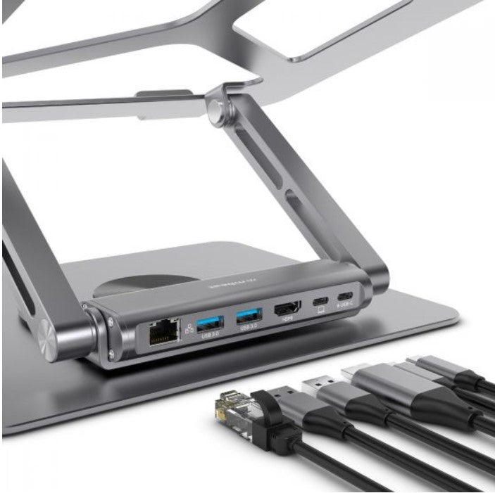 mbeat® Stage S12 Rotating Laptop Stand with USB-C Docking Station Flexible Ergonomic Design USB-C HDMI RJ45 1000Mbps - Image 2