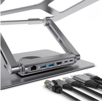 mbeat® Stage S12 Rotating Laptop Stand with USB-C Docking Station Flexible Ergonomic Design USB-C HDMI RJ45 1000Mbps - Image 2