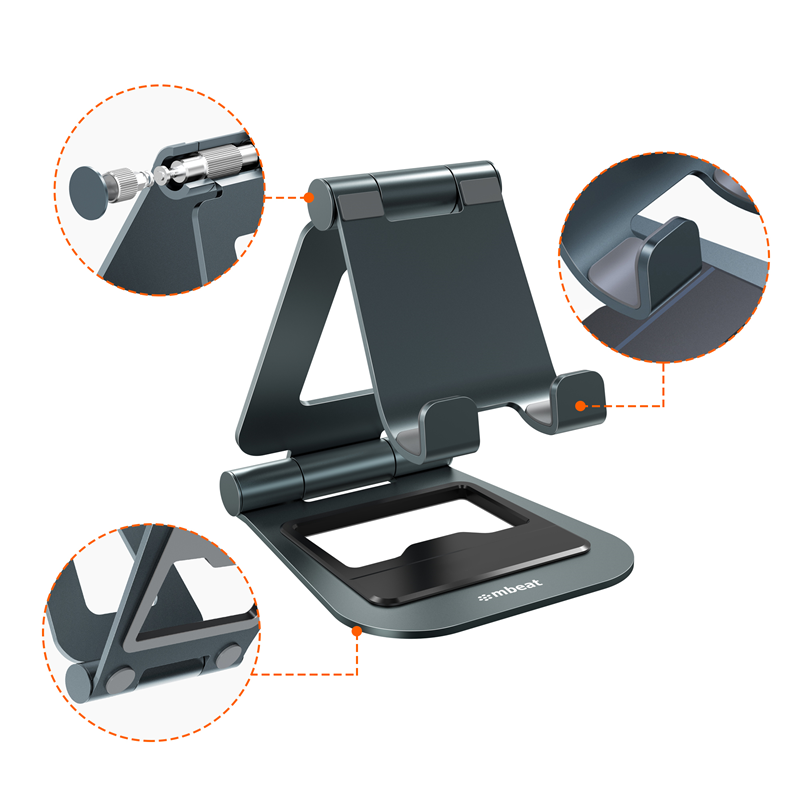 mbeat®  Stage S4 Mobile Phone and Tablet Stand Optimised Comfort Space Saving Portability Material: Aluminium alloy, ABS plastic Product Weight: 350g - Image 4