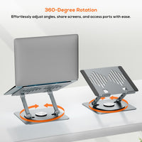 mbeat® Stage S7 Rotating and Height-Adjustable Laptop Stand - Space Grey Material: Aluminium alloy Package Weight: 1.07kg - Image 2