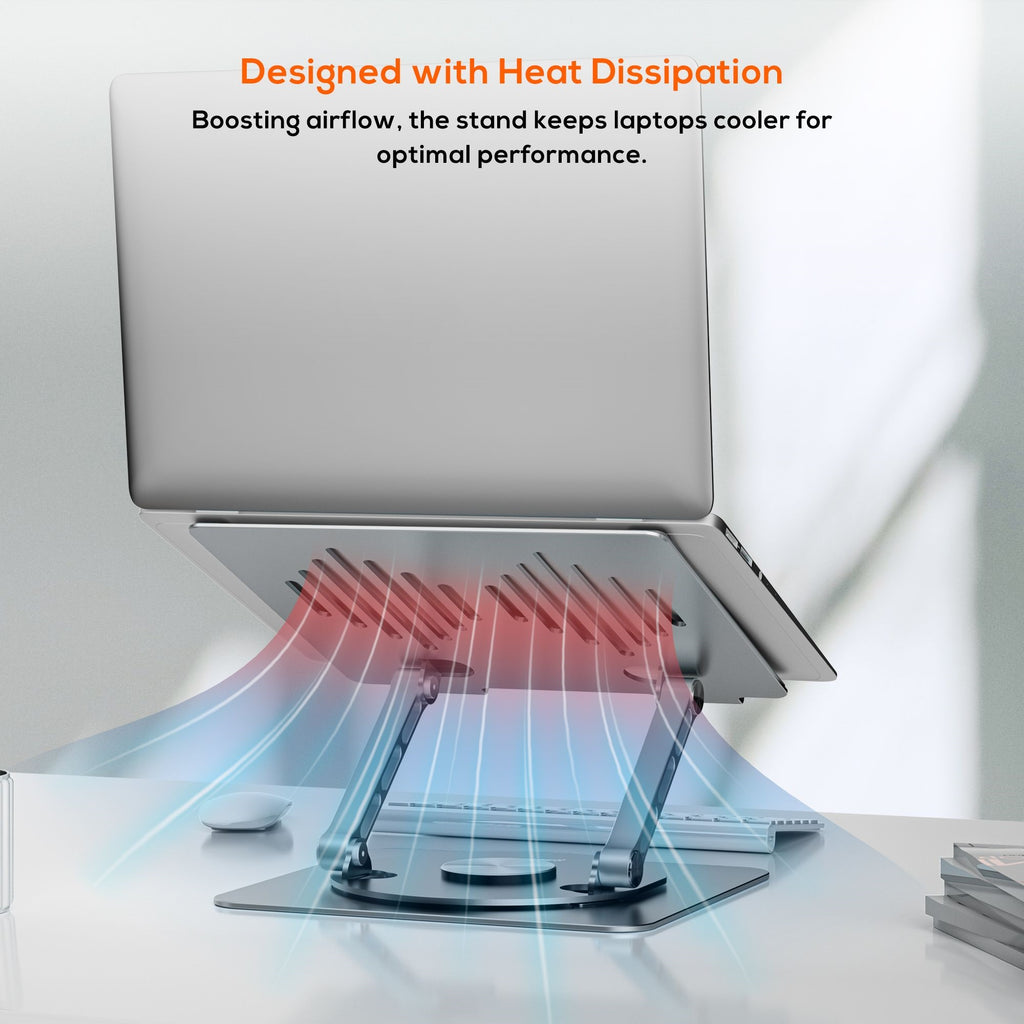 mbeat® Stage S7 Rotating and Height-Adjustable Laptop Stand - Space Grey Material: Aluminium alloy Package Weight: 1.07kg - Image 3