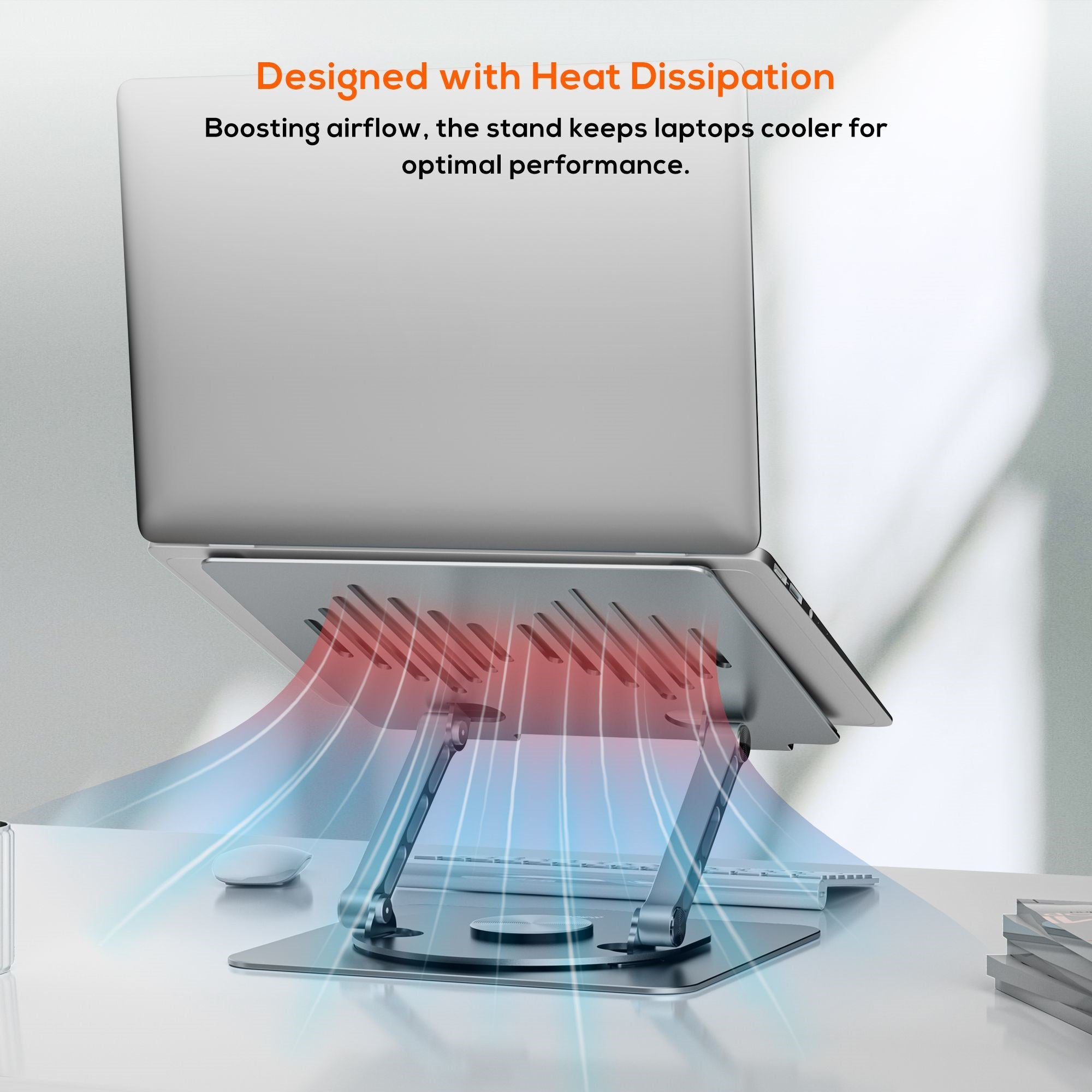 mbeat® Stage S7 Rotating and Height-Adjustable Laptop Stand - Space Grey Material: Aluminium alloy Package Weight: 1.07kg - Image 3