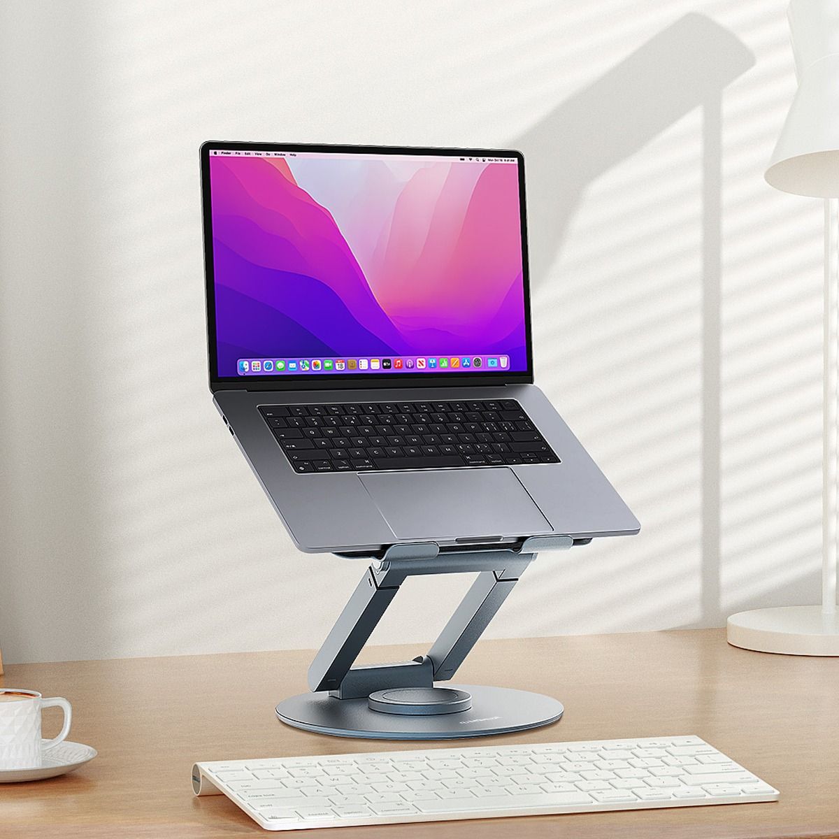 mbeat® Stage S9 Rotating Laptop Stand with Telescopic Height Adjustment Material: Aluminium Alloy Device Weight: Max. 20kg otation Angles: 360° - Image 3