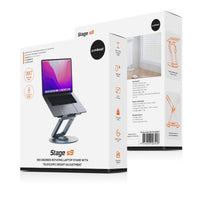 mbeat® Stage S9 Rotating Laptop Stand with Telescopic Height Adjustment Material: Aluminium Alloy Device Weight: Max. 20kg otation Angles: 360° - Image 4