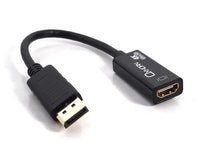 Oxhorn DisplayPort DP  to HDMI Male to Female Adapter 4K@30Hz 3840x2160 Ultra HD HDMI v1.4 Gold plated 15cm Black - Image 1
