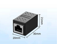 Oxhorn RJ45 Ethernet Inline 8 pins Coupler / Joiner Female to Female F-F Gold plated connections Black Retail bag - Image 3