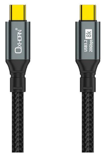Oxhorn 2m USB-C to USB-C USB 3.2 Gen2 Braided 20Gbps 8K@60Hz 5A 20V 100W PD Fast Charging Video Cable for Laptop Phone Tablet Docking USB-C Devices - Image 1