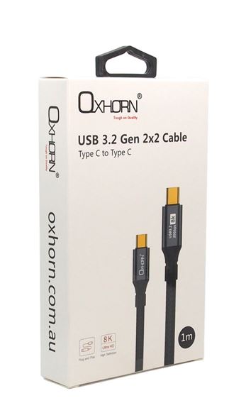 Oxhorn USB 3.2 Gen 2×2 3m USB-C to USB-C 20Gbps 8K@60Hz 20V 100W E-Marker Chip Black fast charging & Video cable Laptop Phones Tablet USB-C Device - Image 3
