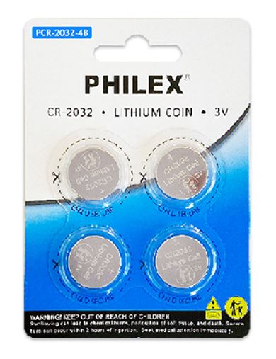 Sansai Lithium Button Coin Battery 3V -CR2032 -4 pack for Motherboard Danger of swallowing Keep batteries away from young children at all times - Image 2