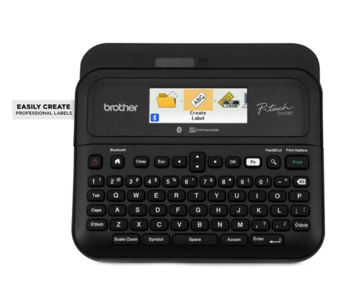 Brother PT-D610BT PC & BLUETOOTH CONNECTABLE PORTABLE P TOUCH LABELLER W/ COLOUR DISPLAY - 3.5-24MM TZE TAPE MODEL - Image 1
