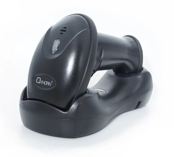 Oxhorn Wireless 2.4G Bluetooth 5.0 2D Barcode Scanner Commercial Grade USB Fast reliable Plug&Play 5V 1A  Sensor Pixel rechargeable battery Black - Image 1