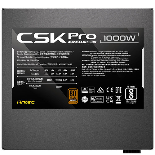 Antec CSK1000 PRO Sem-Modular ATX 3.1, PCI-E 5.1  for 4090, 5090 & 7900, 9070 High Quality Jap Capacitors, Performance and Reliability, PSU - Image 4