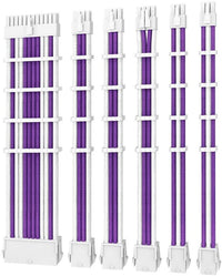 Antec PSU -  Sleeved Extension Cable Kit V2 - Purple / White. 24PIN ATX, 4+4 EPS, 8PIN PCI-E, 6PIN PCI-E, Compatible with Standard PSU (LS) - Image 1