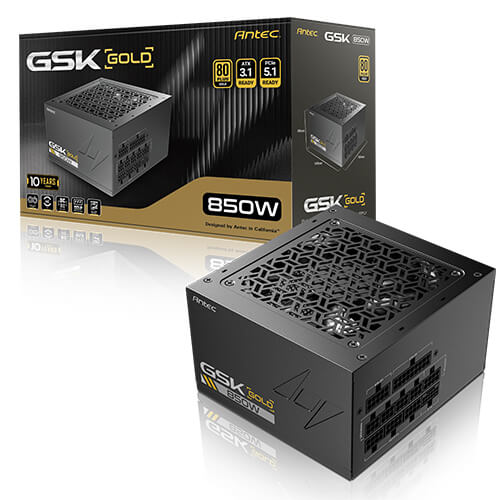 Antec GSK850 V2: ATX12V 3.1, 850W, Full-Modular, 80+ Gold, 120mm fan, 24-pin, 12V-2x6, 2×CPU, 4×PCI-E, 8×SATA, 4×Molex, 140×150×86mm, 10Y warranty - Image 5