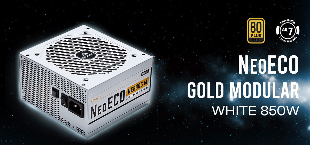Antec NE 850w 80+ Gold, Fully-Modular, LLC DC, White 1x EPS 8PIN, 120mm Silent Fan, Japanese Caps, ATX Power Supply, PSU, PCIE 5.0 Rdy. 7yrs Wty - Image 5