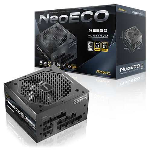 Antec NEP 850W 80+ Platinum, Fully Modular, Zero RPM, 28(18+10) pin MBU, 2x 8PIN EPS, Japanese Heavy Capacitors, LLC, ATX Power Supply - Image 2