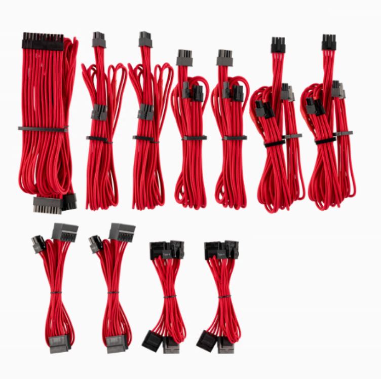For Corsair PSU - Red Premium Individually Sleeved DC Cable Pro Kit, Type 4 (Generation 4)(LS) - Image 3