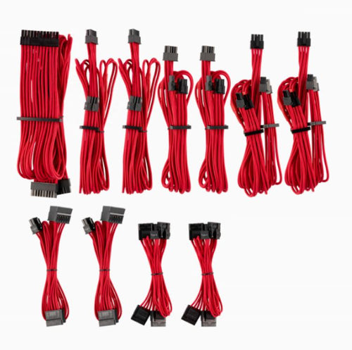 For Corsair PSU - Red Premium Individually Sleeved DC Cable Pro Kit, Type 4 (Generation 4)(LS) - Image 1
