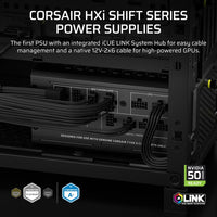 Corsair HX1000i SHIFT Fully Modular Platinum ATX Power Supply, ATX 3.1, 8x PATA, 2x EPS, 8x SATA, 4x PCIe, DSP, fully modular, 140mm FDB fan, 10yr WTY - Image 3