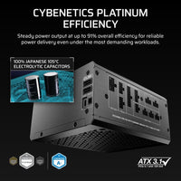 Corsair HX1000i SHIFT Fully Modular Platinum ATX Power Supply, ATX 3.1, 8x PATA, 2x EPS, 8x SATA, 4x PCIe, DSP, fully modular, 140mm FDB fan, 10yr WTY - Image 4