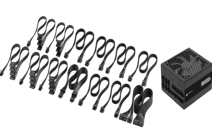 Corsair RMx Series RM1000x Fully Modular Power Supply (AU): 1000W, 80+ Gold, 4x PCIe, 12x SATA, 2x EPS, Zero RPM, ATX 3.1 - Image 3