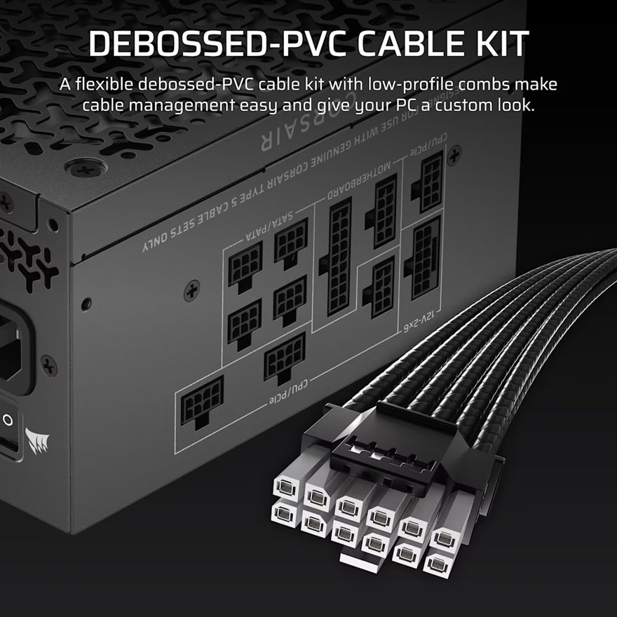 Corsair RM850x SHIFT Fully Modular ATX Power Supply (IN), 850W, ATX 3.1, Gold efficiency, FDB 140mm fan, fully modular, zero RPM, 10yr warranty - Image 3