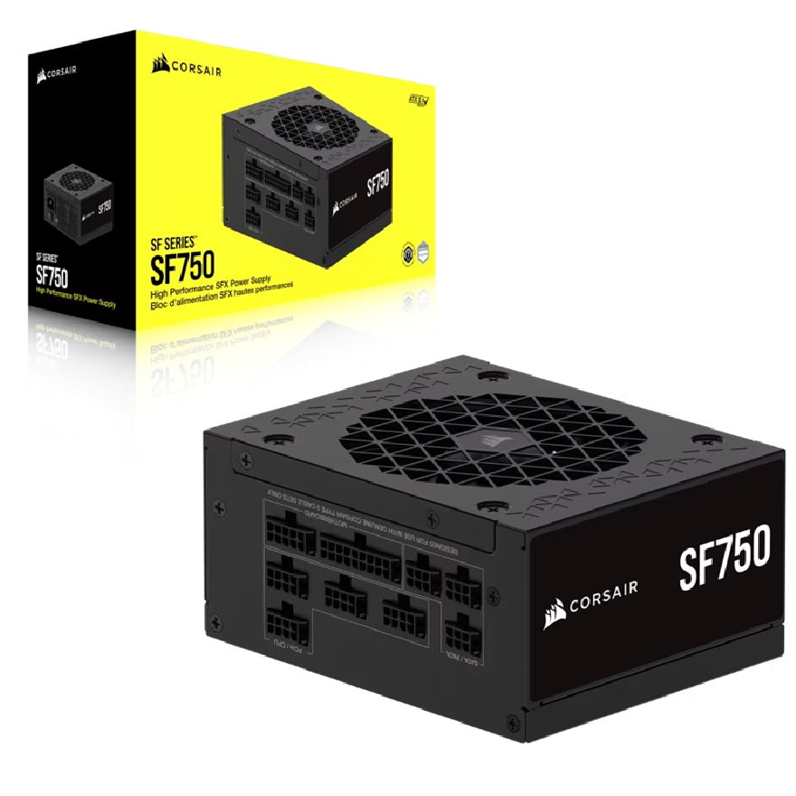 Corsair SF Series SF750 Fully Modular 80 PLUS Platinum SFX Power Supply (AU) – 750W, 92mm FDB, 8×SATA, 2×EPS, 2×PCIe, Type 5, 100K hrs, ATX 3.1 - Image 1