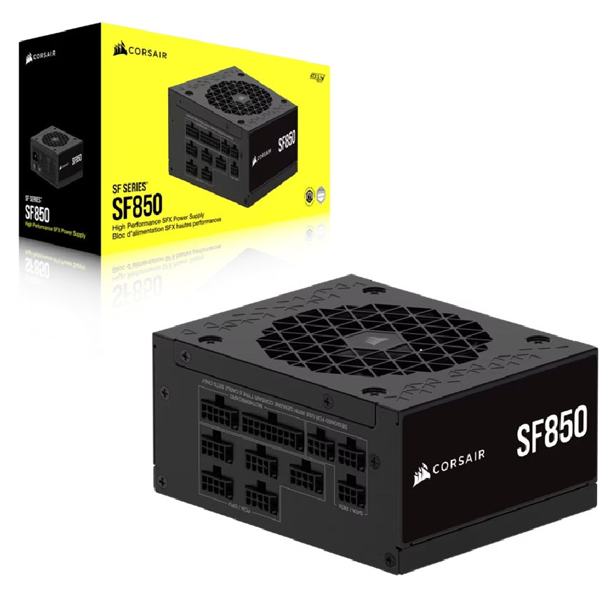 Corsair SF Series SF850 Fully Modular 80 PLUS Platinum SFX Power Supply (AU) – 850W, 92mm FDB, 8×SATA, 3×PCIe, 2×EPS, Type 5, 100K hrs, ATX 3.1 - Image 1