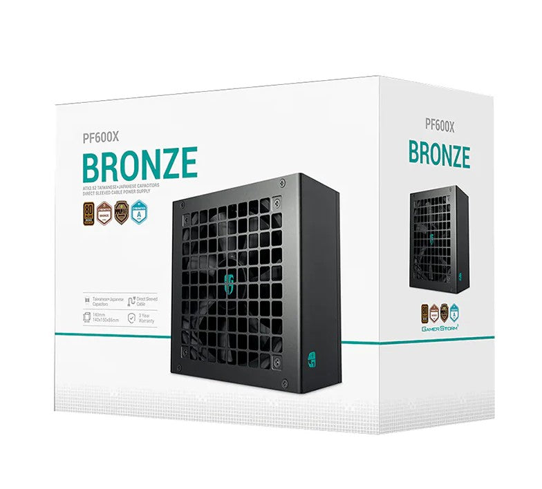 DeepCool PF600X 600W Gamer Storm 80+ Bronze/ Cybenetics ATX Power Supply 120mm Fan, Japanese & Taiwanese Capacitors, DC to DC, ATX12V V2.52 - Image 2