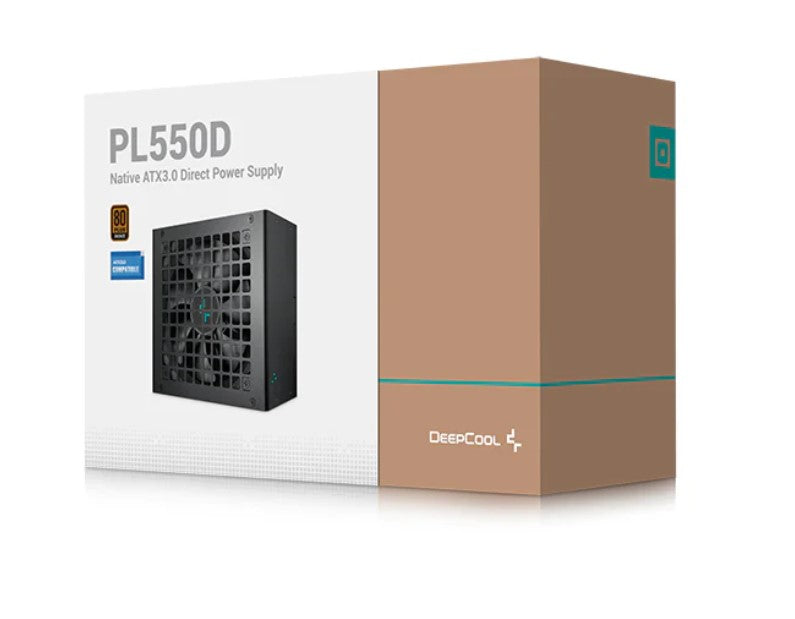 DeepCool PL550D 550W 80+ Bronze Certified Non-Modular ATX Power Supply(Direct Cable), 120mm Fan, DC to DC, ATX3.1, 100,000 MTBF, 85% Efficiency - Image 2