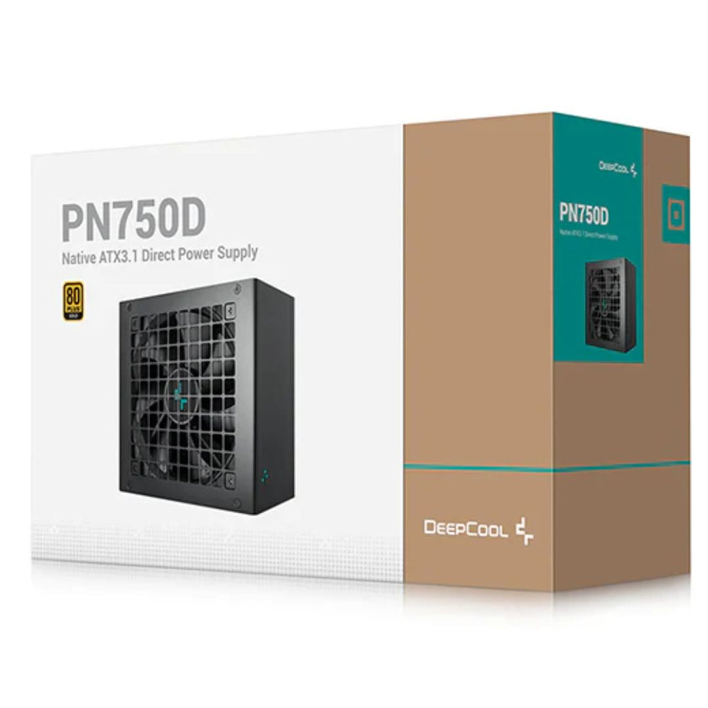 DeepCool PN750D 750W 80+ Gold Certified Non-Modular ATX Power Supply (Direct Cable), 120mm Fan, Japanese Capacitors, DCtoDC, ATX12V V3.1, 100,000 MTB - Image 1