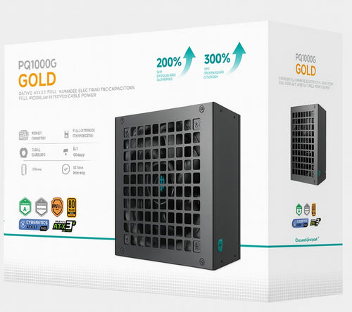 DeepCool PQ1000G 1000W Gamer Storm 80+ Gold/Cybenetics Fully Modular ATX Power Supply 120mm Fan, Japanese Capacitors, DC to DC, ATX12V V3.1, - Image 2