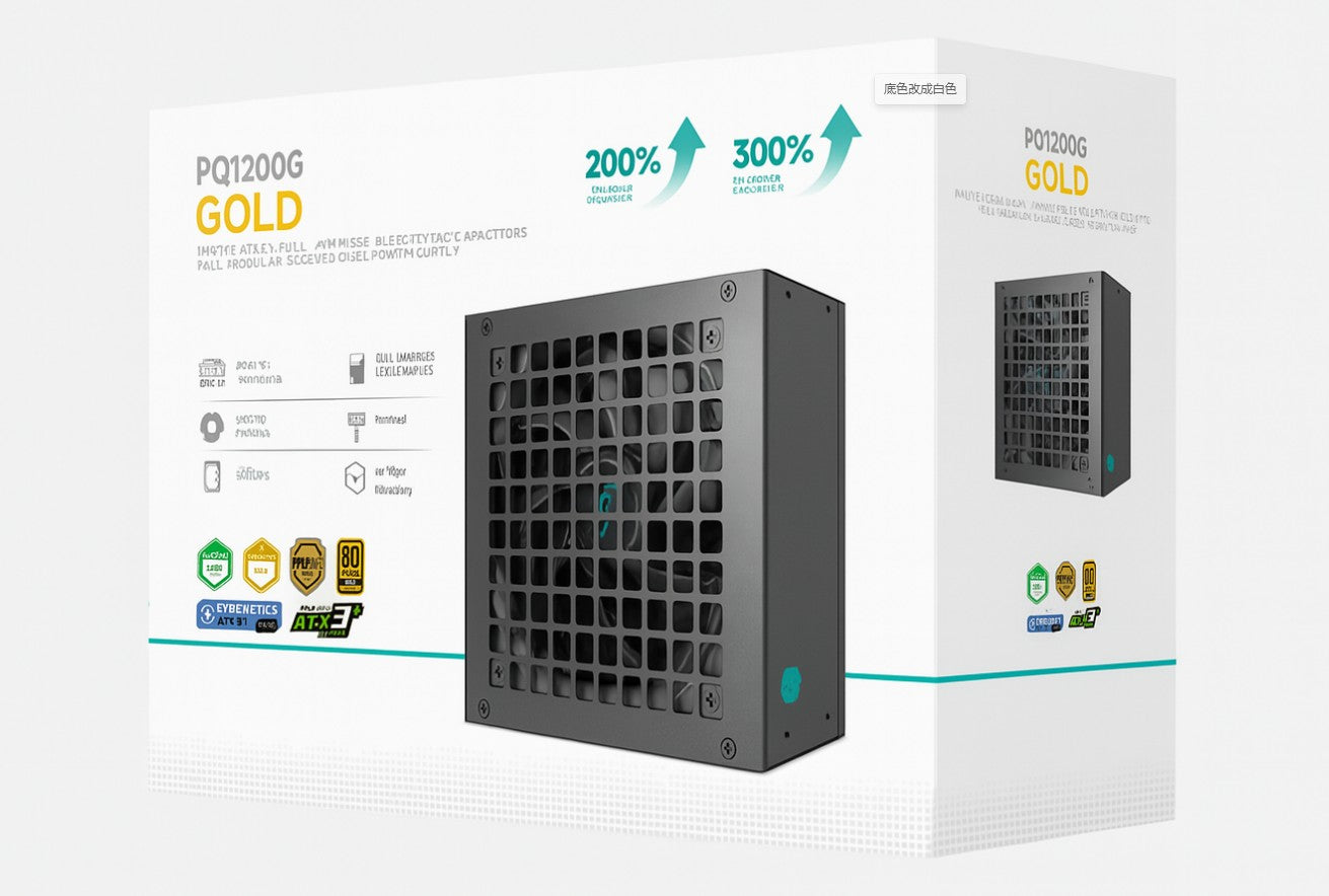 DeepCool PQ1200G 1200W Gamer Storm 80+ Gold/Cybenetics Fully Modular ATX Power Supply 120mm Fan, Japanese Capacitors, DC to DC, ATX12V V3.1, - Image 1