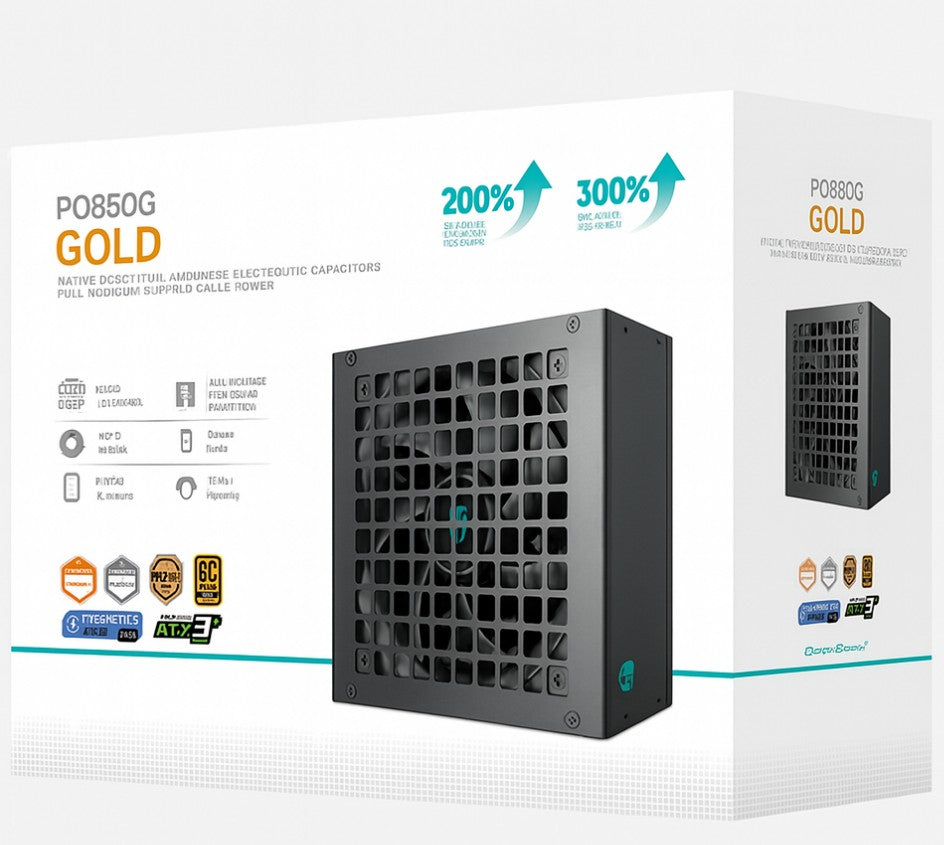 DeepCool PQ850G 850W Gamer Storm 80+ Gold/Cybenetics Fully Modular ATX Power Supply 120mm Fan, Japanese Capacitors, DC to DC, ATX12V V3.1, - Image 2