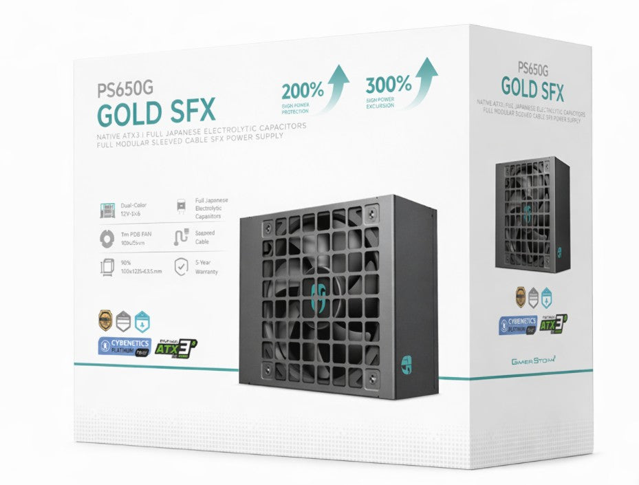 DeepCool PS650G 650W Gamer Storm SFX ,Full Japanese Electrolytic Capacitors, Cybenetics Platinum /PPLP Gold, Fluid Dynamic Bearing - Image 2