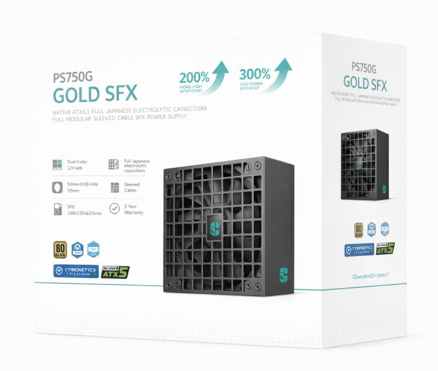 DeepCool PS750G 750W Gamer Storm SFX ,Full Japanese Electrolytic Capacitors, Cybenetics Platinum /PPLP Gold, Fluid Dynamic Bearing - Image 2