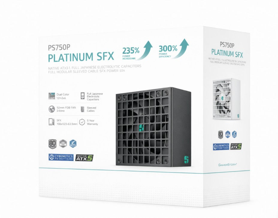 DeepCool PS750P 750W Gamer Storm SFX12V V4.1 & ATX12V V3.1M Full Japanese Electroyltic Capacitors, Cybenetics Platinum/PPLP 115V Platinum - Image 2