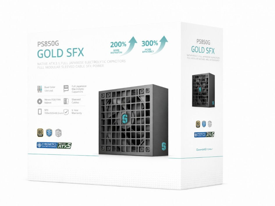 DeepCool PS850G 850W Gamer Storm SFX ,Full Japanese Electrolytic Capacitors, Cybenetics Platinum /PPLP Gold, Fluid Dynamic Bearing - Image 1