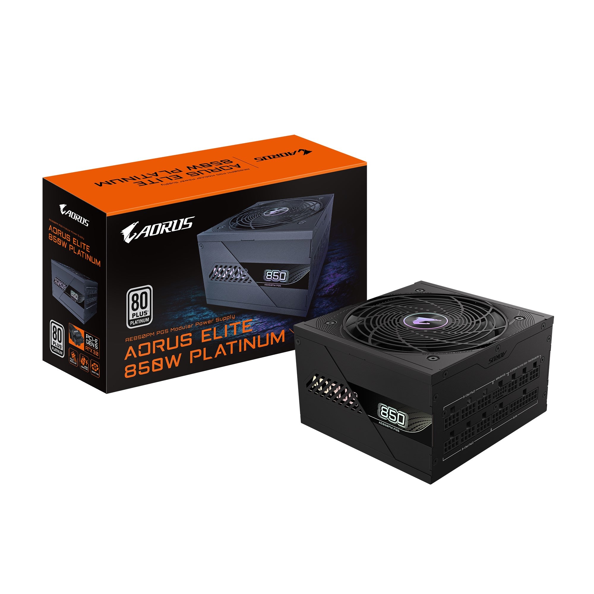 Gigabyte GP-AE850PM PG5 850W PSU Power Supply, ATX  60-50 Hz 850W 120mm Fan 80 PLUS  Platinum >100,000 hours - Image 1