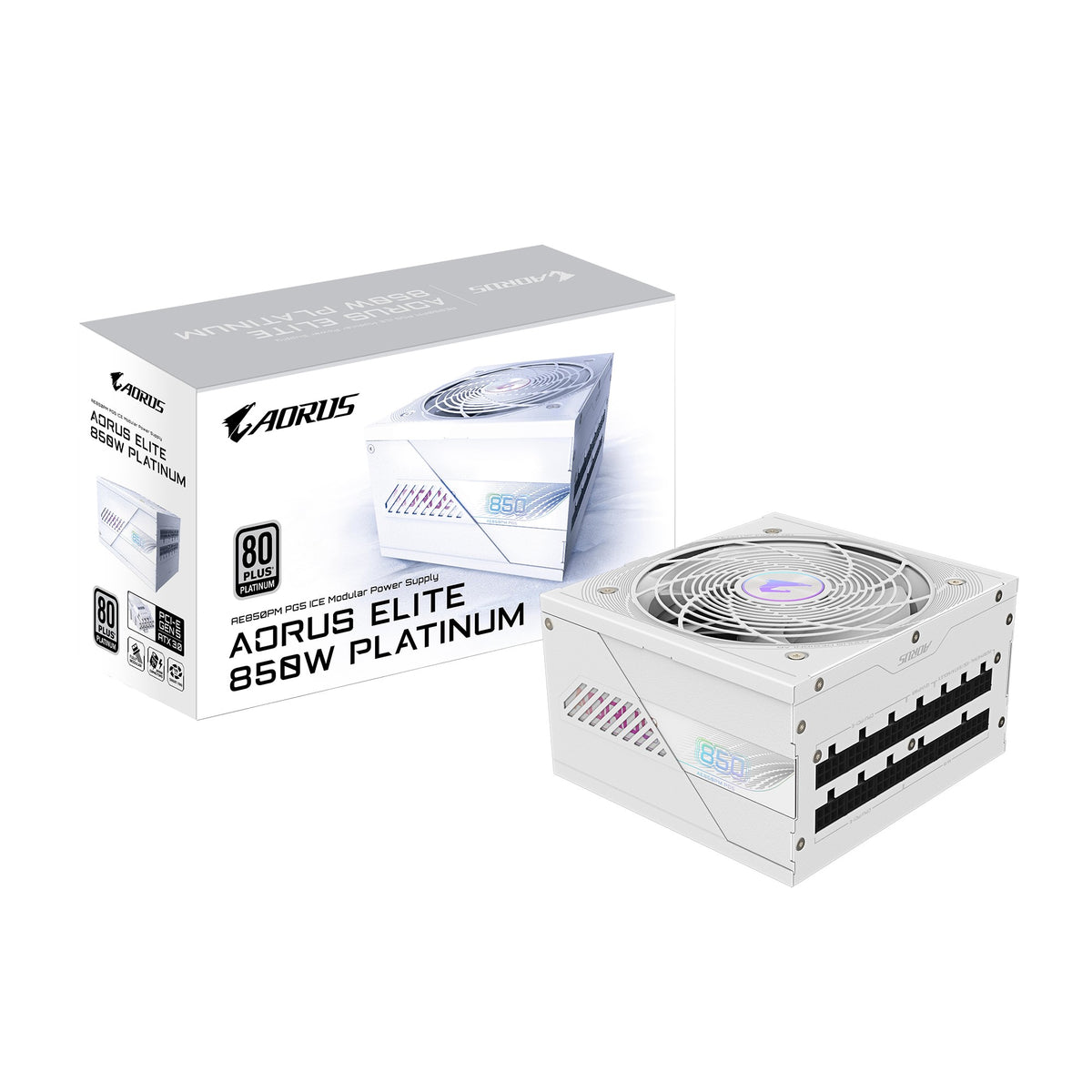 Gigabyte GP-AE850PM PG5 ICE 850W PSU Power Supply, ATX  60-50 Hz 850W  120mm Fan 80 PLUS  Platinum  >100,000 hours - Image 1