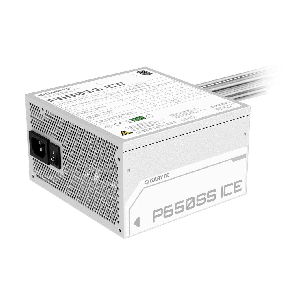 Gigabyte GP-P650SS ICE 650W ATX PSU Power Supply 80+ Silver 120mm 12V >100K Hrs 50-60 Hz 120mm Fan - Image 3