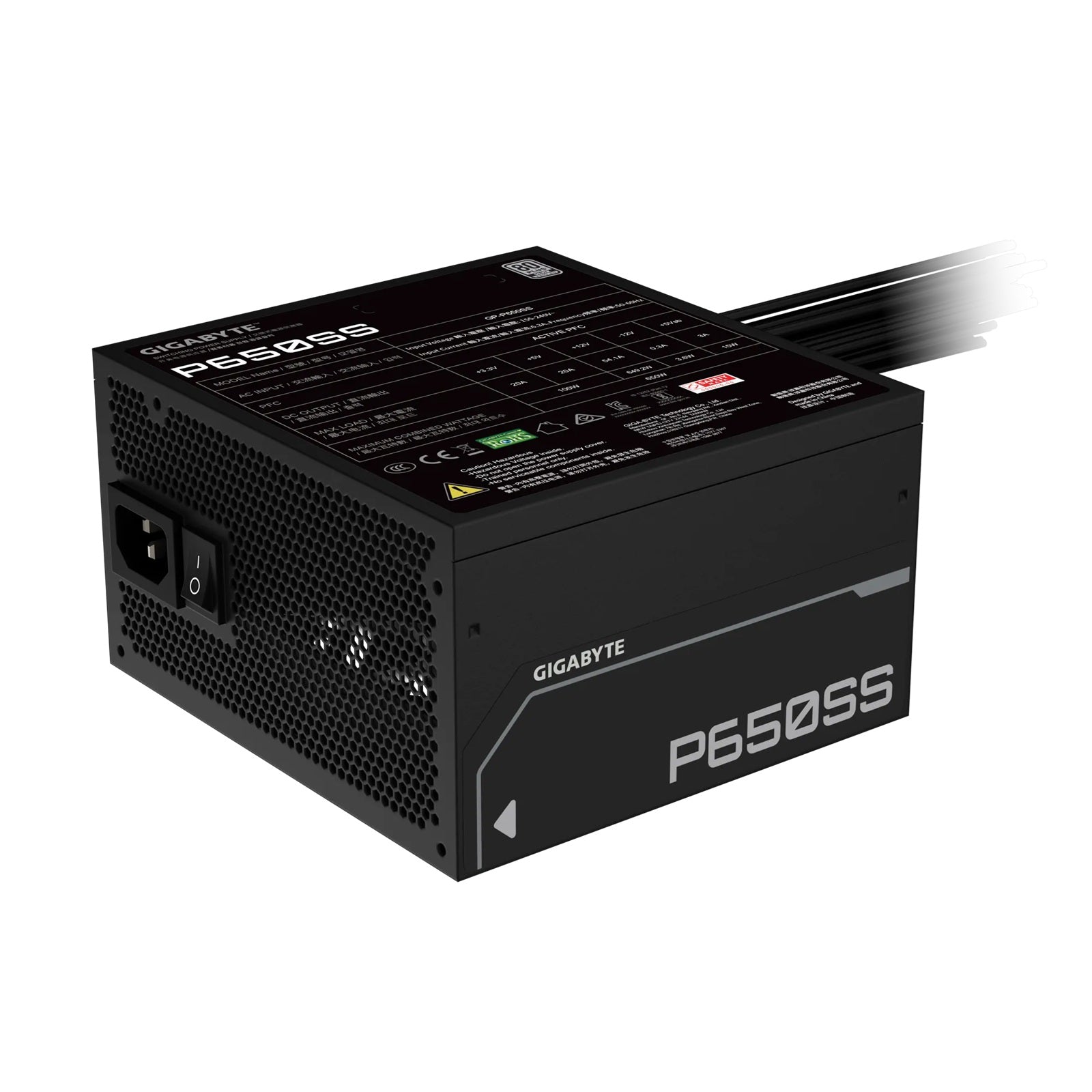 Gigabyte GP-P650SS 650W ATX PSU Power Supply 80+ Silver 120mm 12V >100K Hrs 50-60 Hz 650W 120mm Fan - Image 3